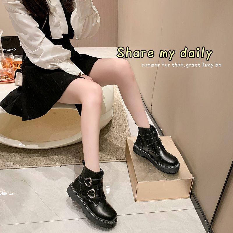 Giày Bốt Martin Cổ Thấp Mẫu Mới 2022 Phong Cách Anh Quốc Thời Trang Thu Đông Cho Nữ