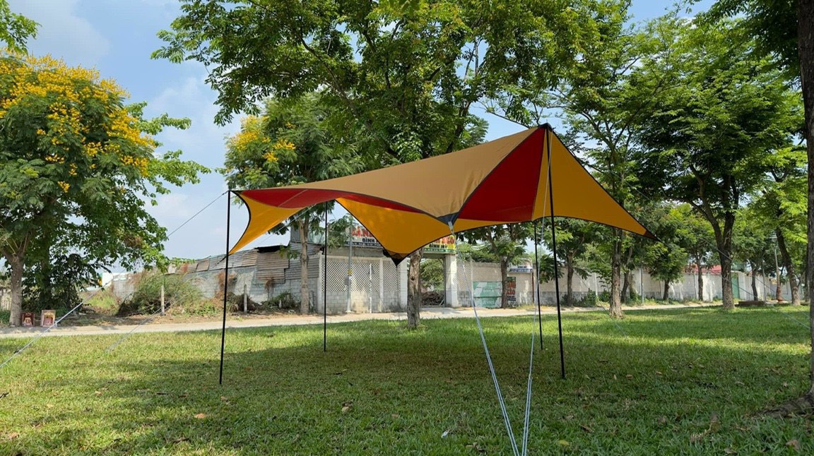 Hexa Tarp 460 × 440 × cao 230cm+ 2 bộ trụ chống