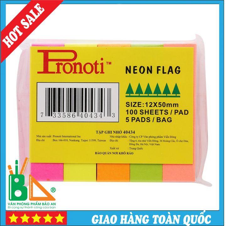 Giấy NoteGhi NhớPhân Trang Pronoti 5 Màu Giấy