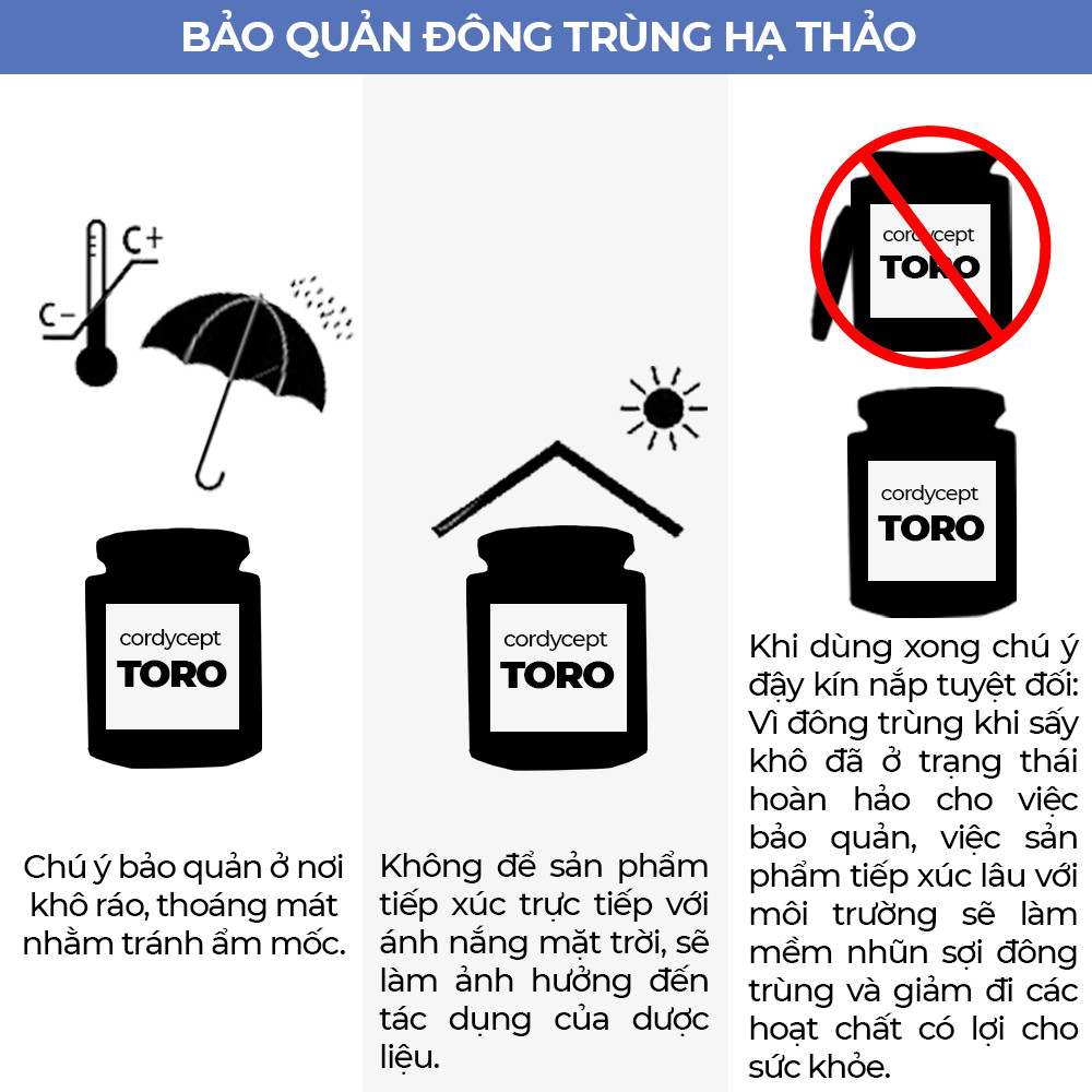 [20GR] Bộ 2 Đông Trùng Hạ Thảo Toro Sấy Thăng Hoa Nguyên Sợi | 10GR/Hũ | TORO FARM