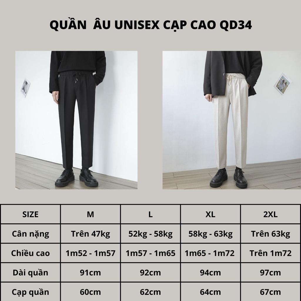 Quần Âu Nam Lưng Thun Co Giãn Dây Rút Ống Suông Màu Sắc Basic QD34