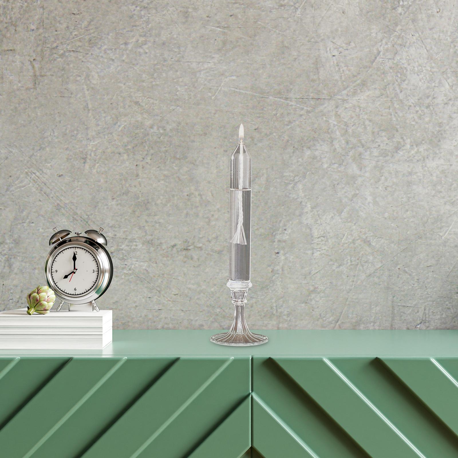 Portable Glass Oil Lamp Reusable Clear Light for Photo Props Collection