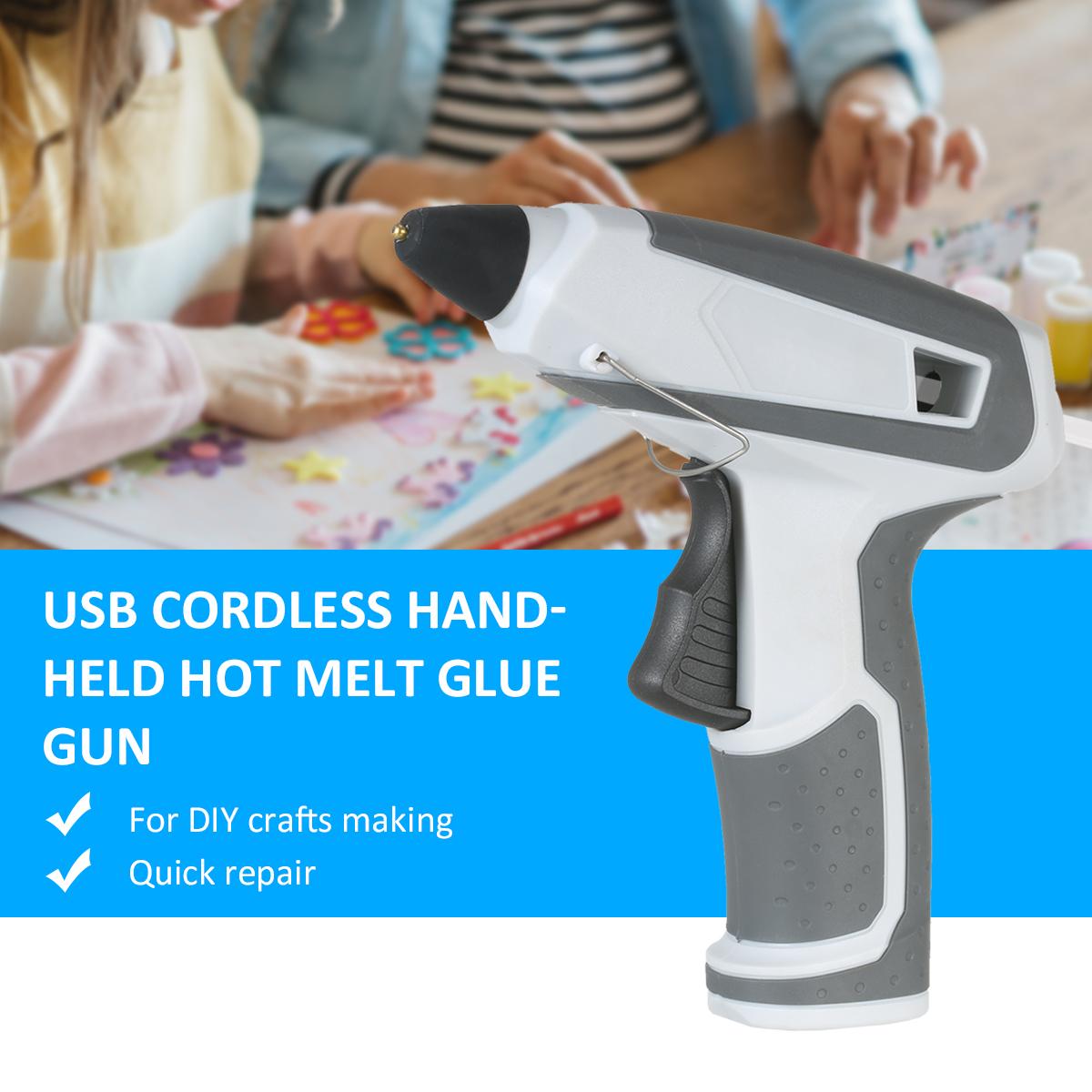 Cordless Hot Melt Glue Gun Portable Lightweight Compact Electric USB Glue Gun Heating Tool for DIY Arts Craft Repair