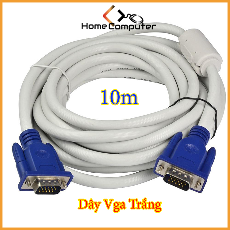 Dây Cáp Tín Hiệu Dài 10m -15m - 20m - 30m Màu Trắng Chống Nhiễu.Hàng Chất Lượng -