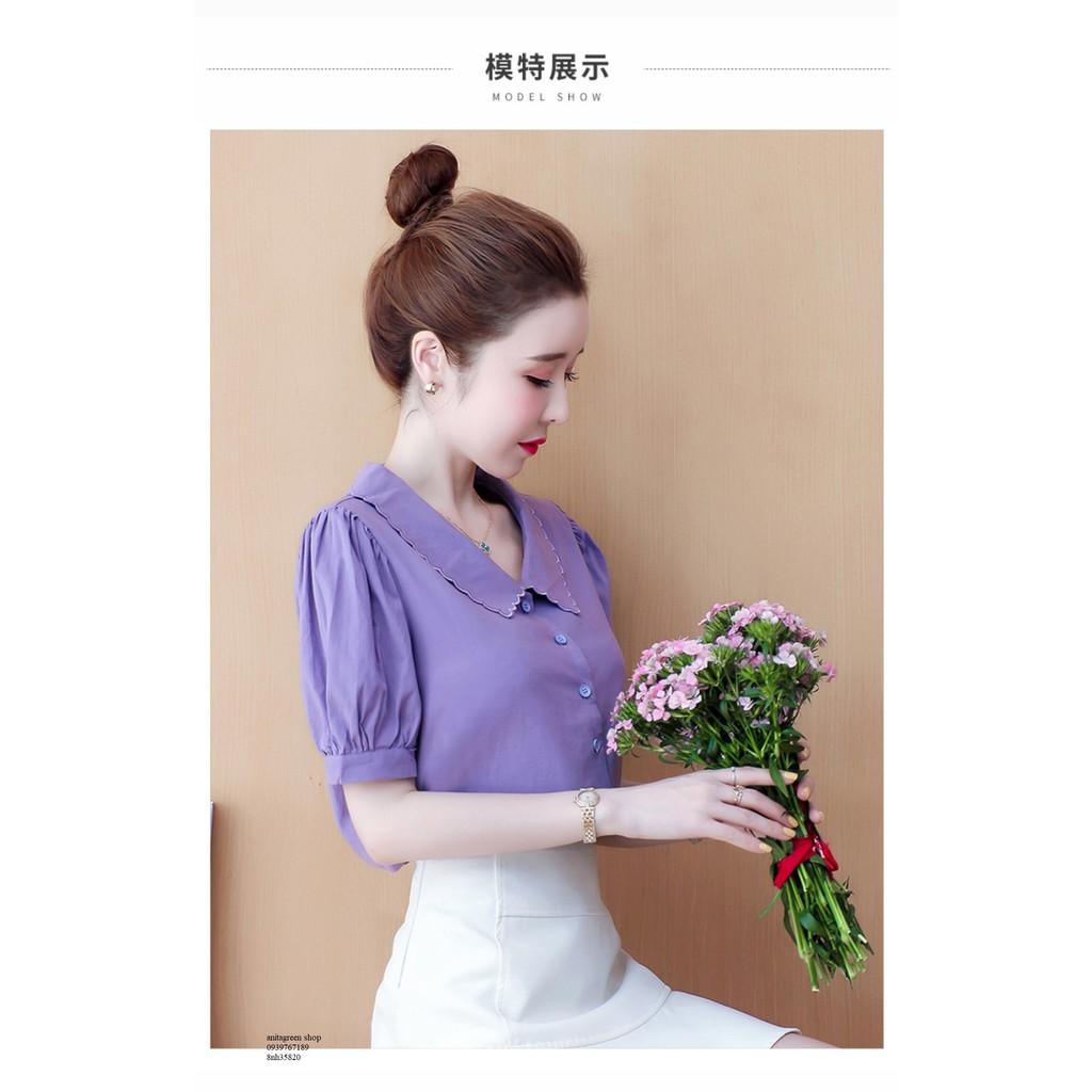 Nh35820-SƠ MI NỮ TAY PHỒNG MÀU TÍM