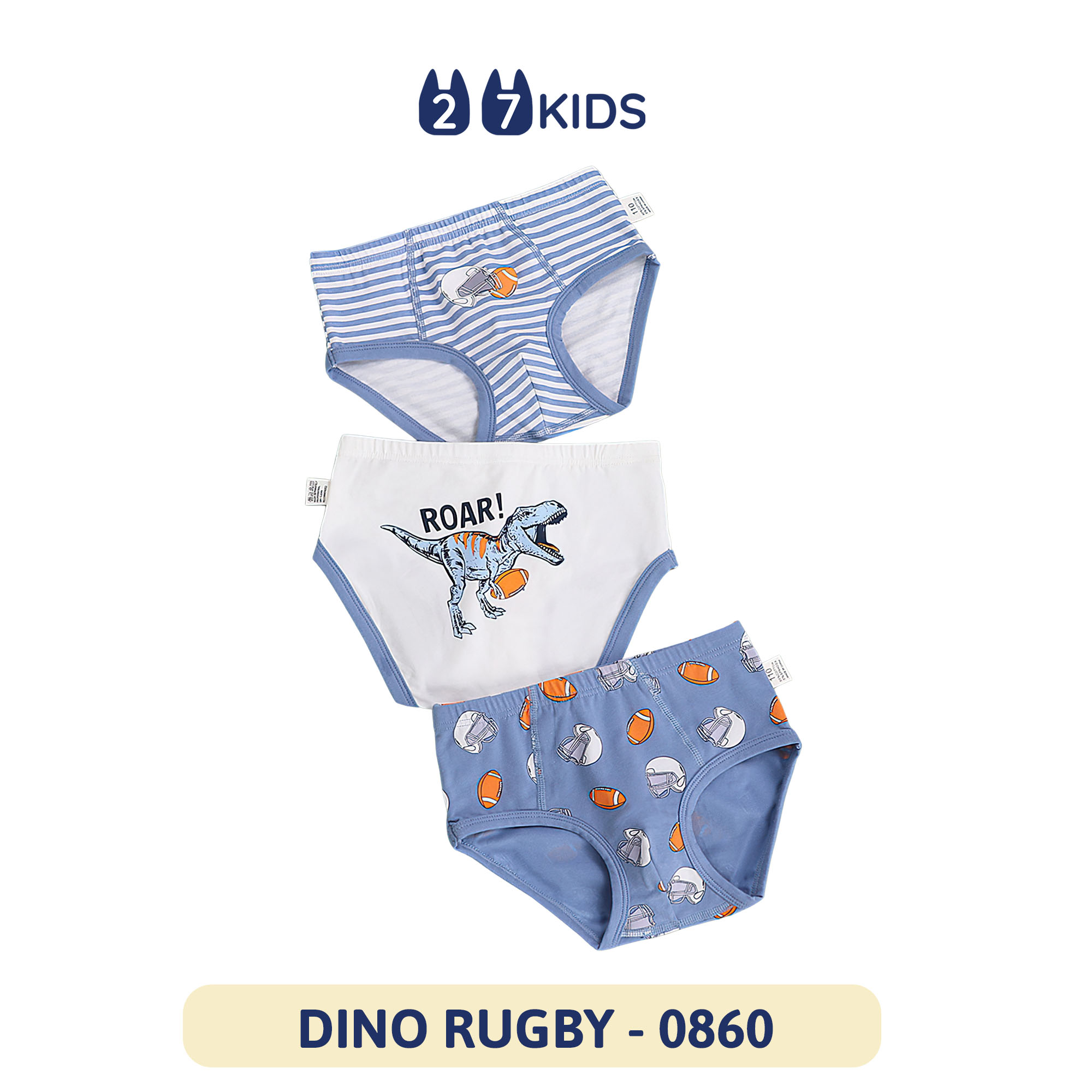 Set 3 quần lót bé trai tam giác 27kids Quần chip bé trai vải khử khuẩn công nghệ mới họa tiết dễ thương BSUW2