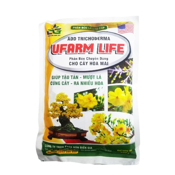 Phân bón lá UFARM LIFE dưỡng rễ, xanh lá cho mai giúp cứng cây mượt lá chuyên cho mai vàng, mai tứ quý 700g