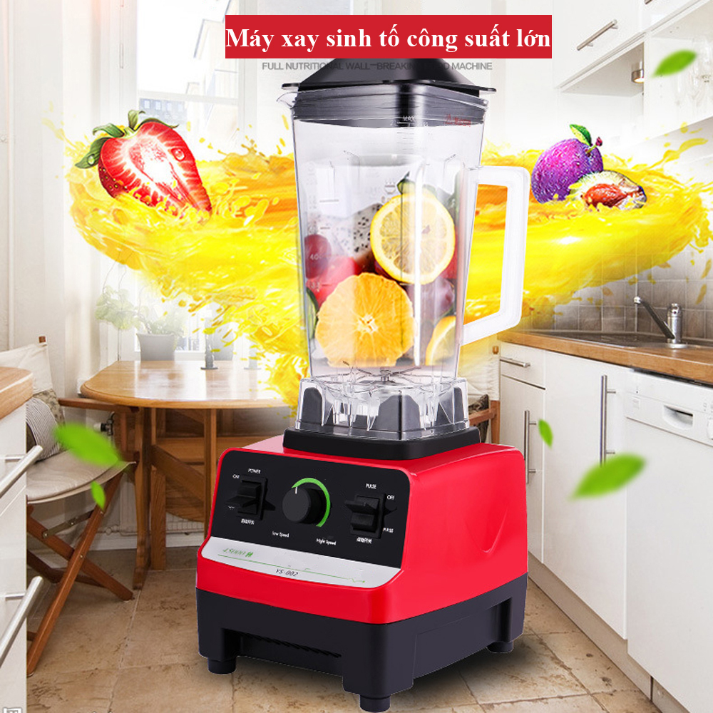 Máy xay sinh tố và thực phẩm đa năng công suất lớn 1000W, xay nhuyễn các loại hoa quả, thịt, cá, đá... dung tích cối lên đến 3lít