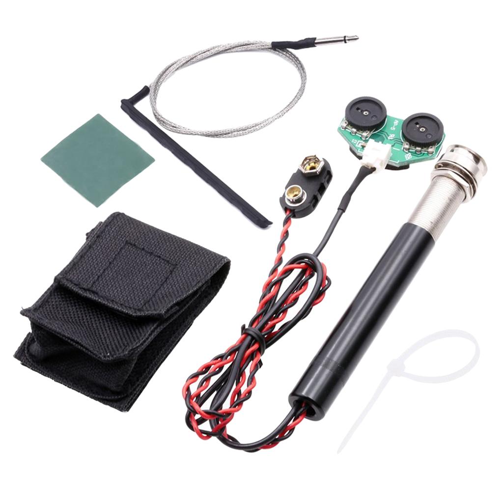 Active Endpin Jack Preamp Piezo Pickup Kit for Acoustic Classical Guitar Volume Tone Control