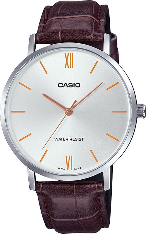 Đồng Hồ Nam Casio MTP-VT01L-7B2UDF Dây Da Màu Nâu - Nền Mặt Màu Trắng