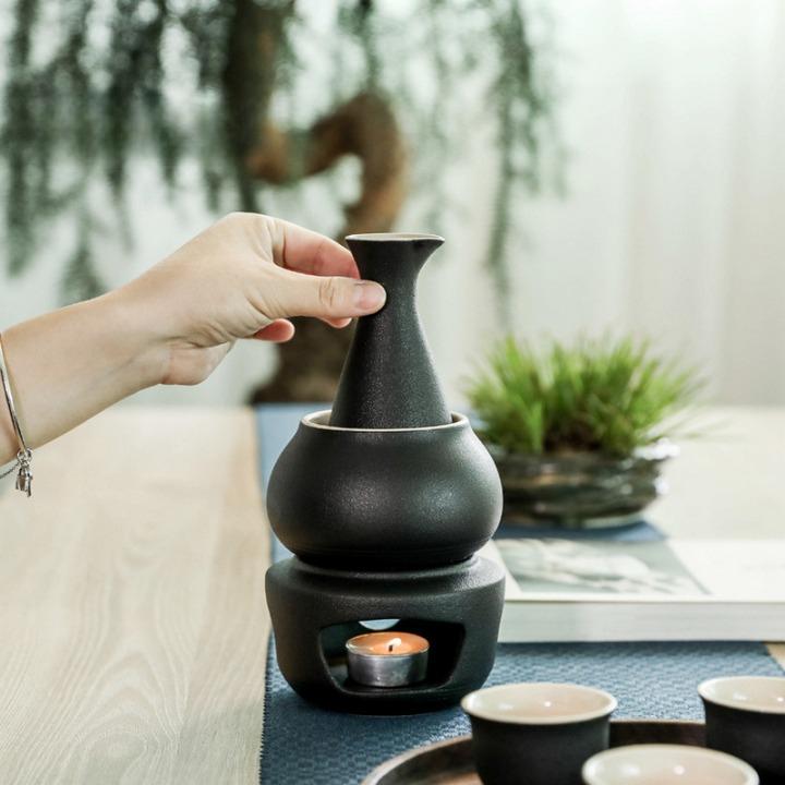 Bộ 7 Chi Tiết Uống Sake Hâm Nóng Tại Bàn Yumi-Zen Ceramics Cao Cấp - Riki Shop