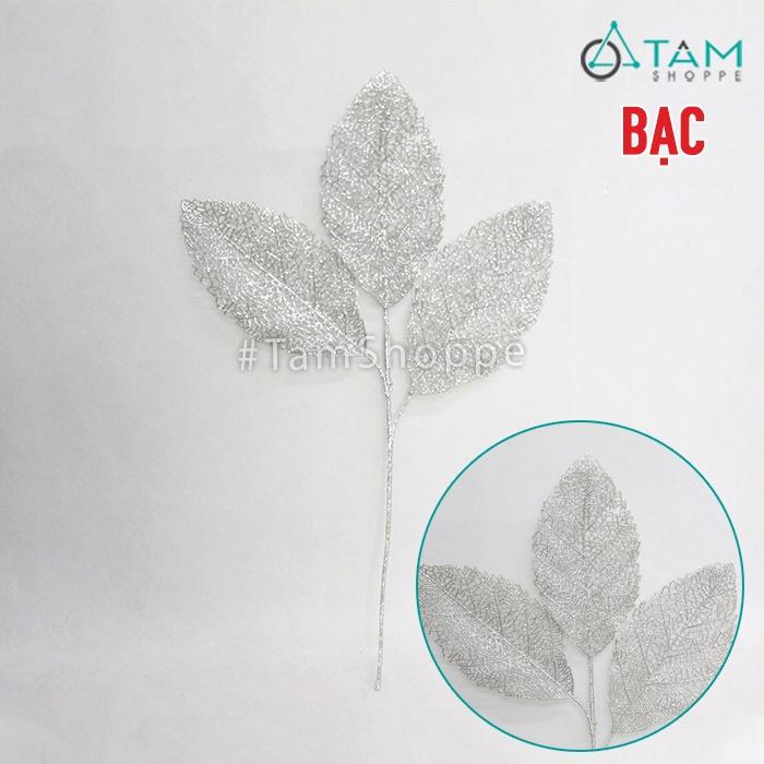 Cành xương lá anh đào phủ kim tuyến CHG-120