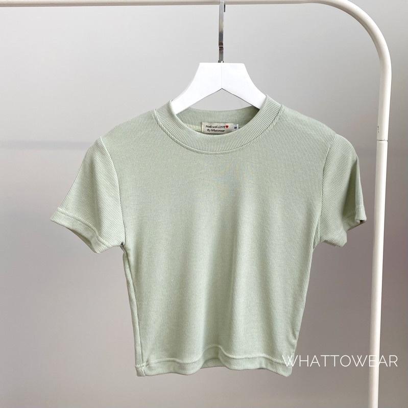 Áo Croptop Basic cổ tròn tay ngắn 20186