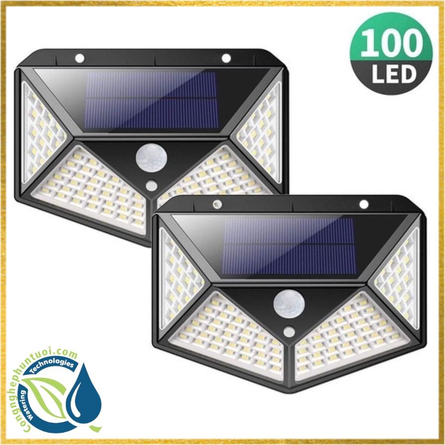 Đèn năng lượng mặt trời Solar 100LED siêu sáng 3 chế độ cảm biến chuyển động