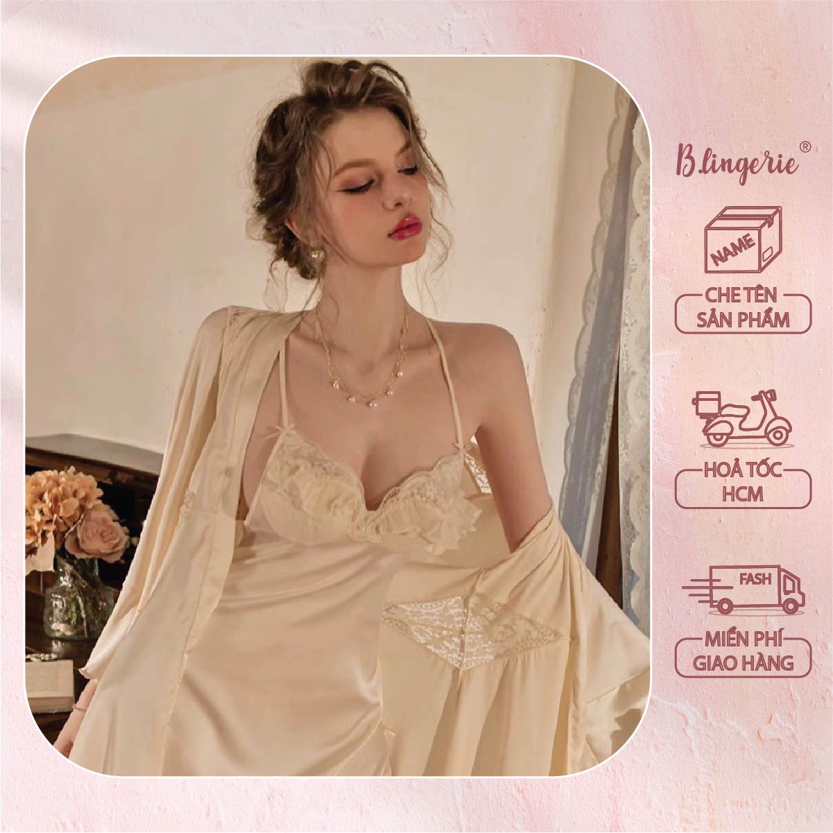 Đầm Ngủ Lụa Quyến Rủ (Không kèm áo choàng) - B.Lingerie