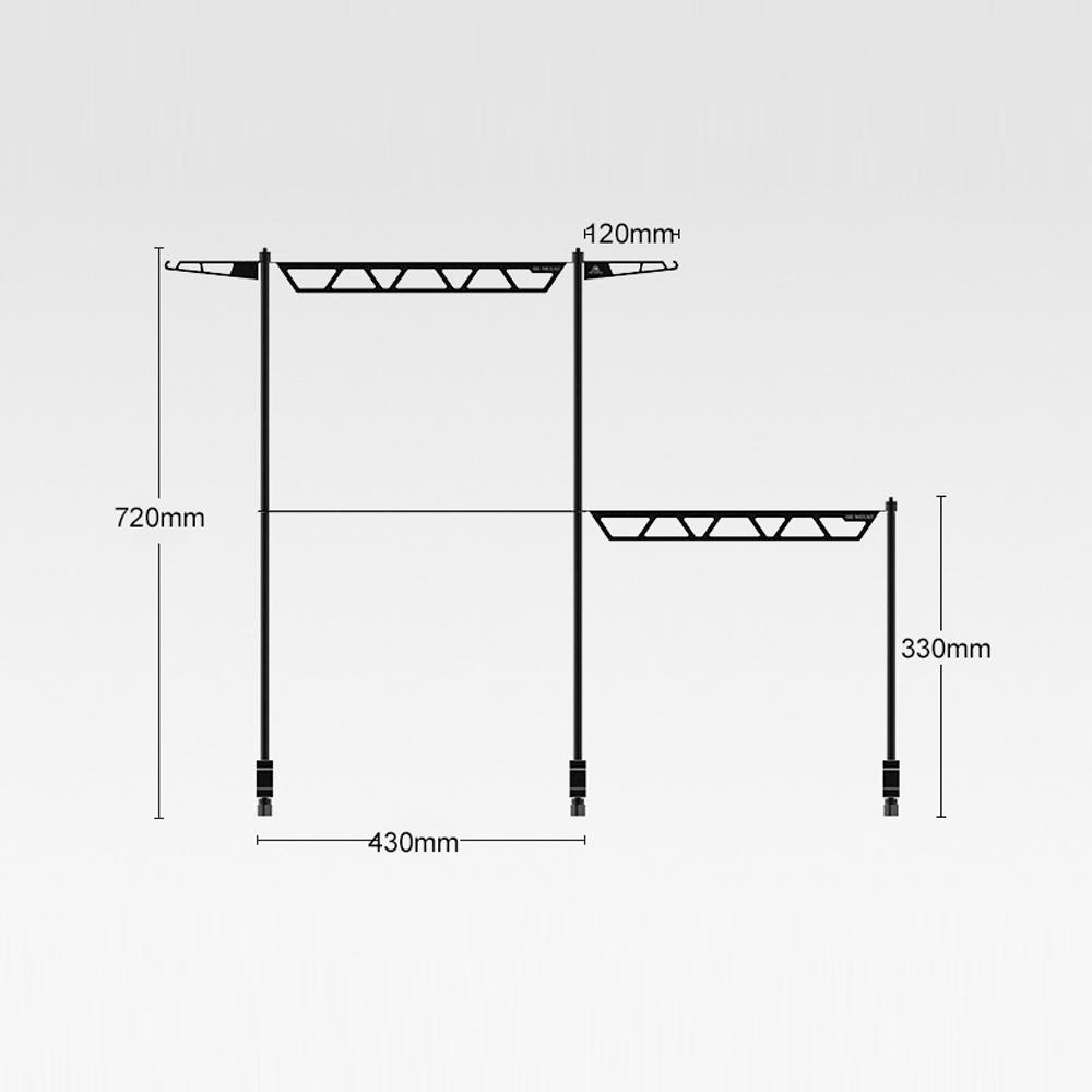 Desk-Mounted Camping Detachable Lamp Holder Practical High Strength Metal Black Outdoor Hiking Storage Rack Light Bracket Drying Rack Hung Shelf With Hook