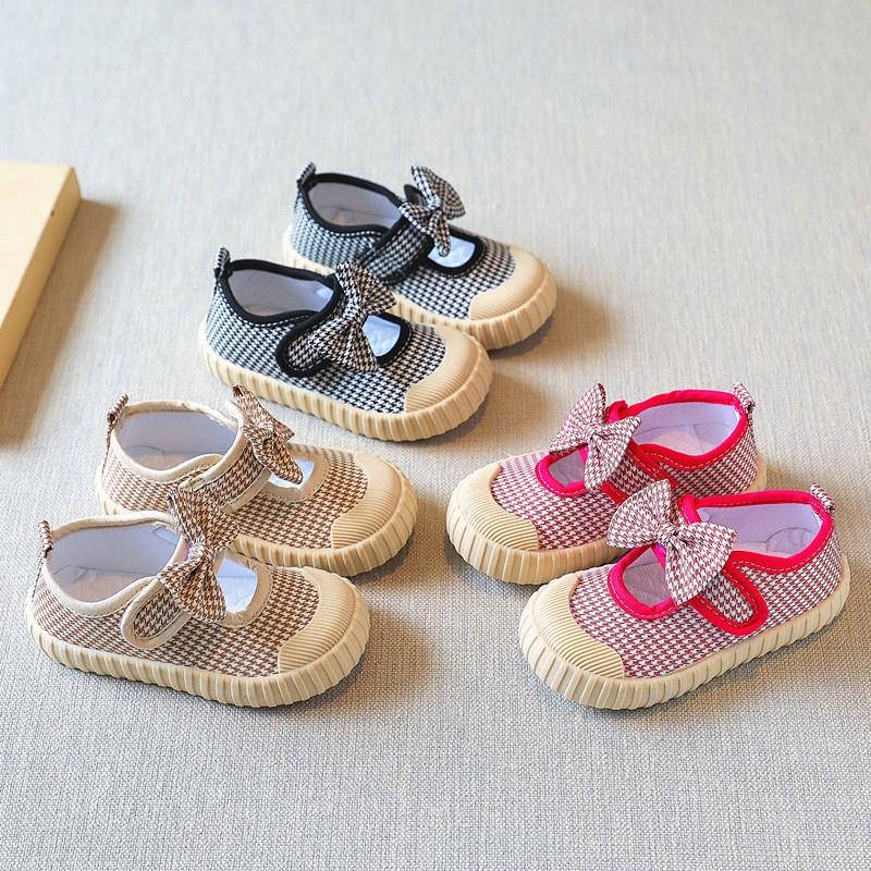 Giày Búp Bê Bé Gái Kiểu Dáng Velcro Đính Nơ Giày Bé Gái Từ 1-4 Tuổi Phong Cách Tiểu Thư Hàn Quốc G74