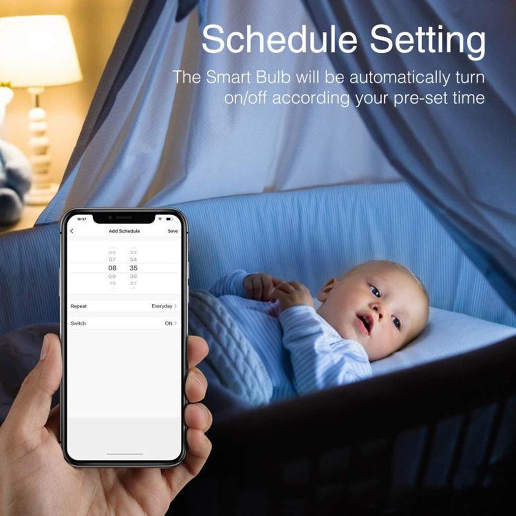 6W Wifi Smart LED Light Bulb E26 APP Control Dimmable Lamp for Alexa Google Home