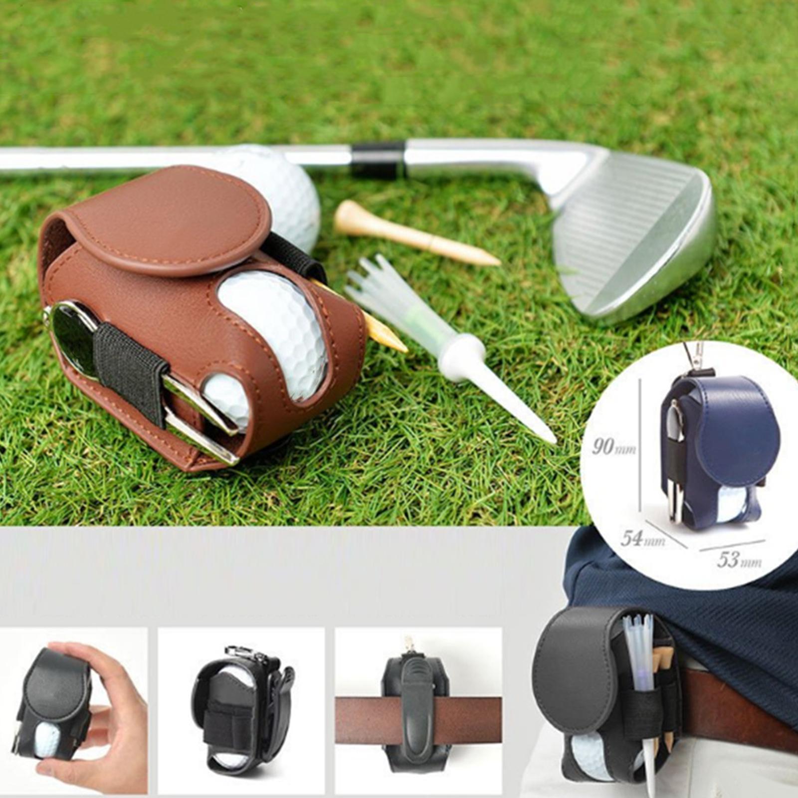 Utility Club Ball Pouch Belt Waist Bag Pouch Container Case Portable Organizer PU Tee Holder for Outdoor Sport Golf Club Golf Training