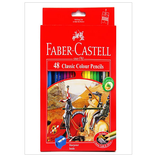 Faber-Castell-115858-Chì Màu Classic Knight - 48 Màu Dài + Chuốt