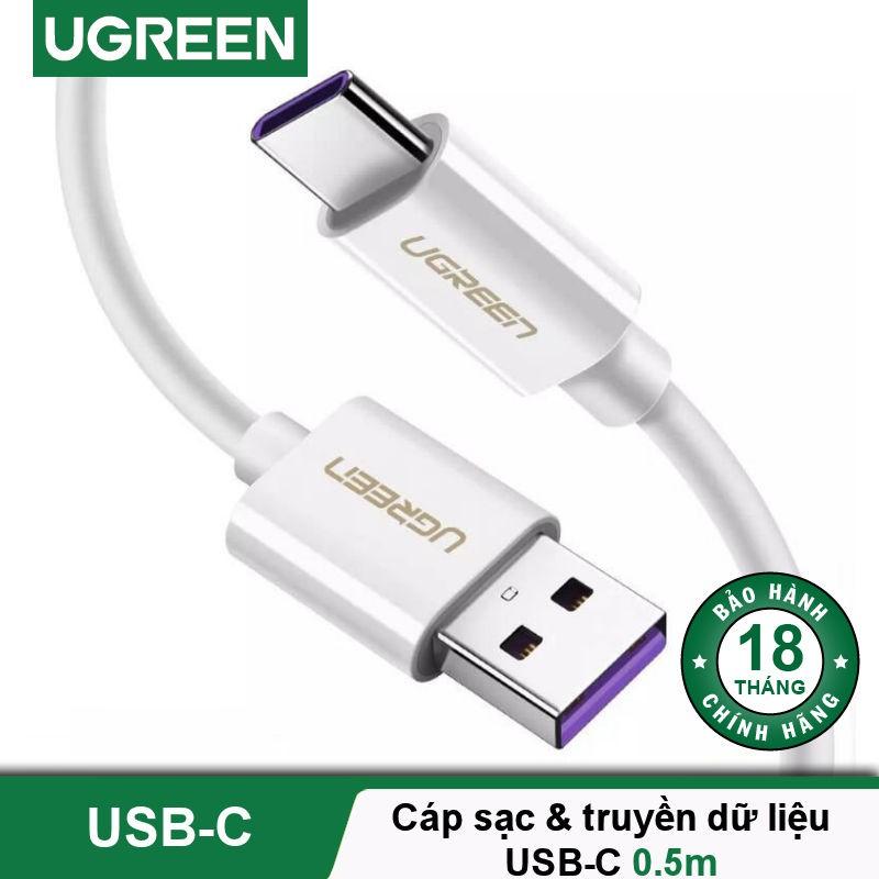 Cáp sạc và truyền dữ liệu từ cổng USB 2.0 sang USB type C hỗ trợ dòng 5A dài 2m UGREEN US253 - Hàng chính hãng