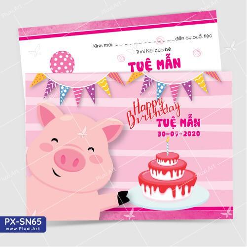 Thiệp thôi nôi – sinh nhật theo yêu cầu Pluxi