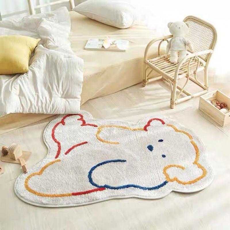 Thảm Lông Cashmere Dày Dặn Hình Gấu Ngoài Hành Tinh Dễ Thương Sáng Tạo Phong Cách Nhật Bản