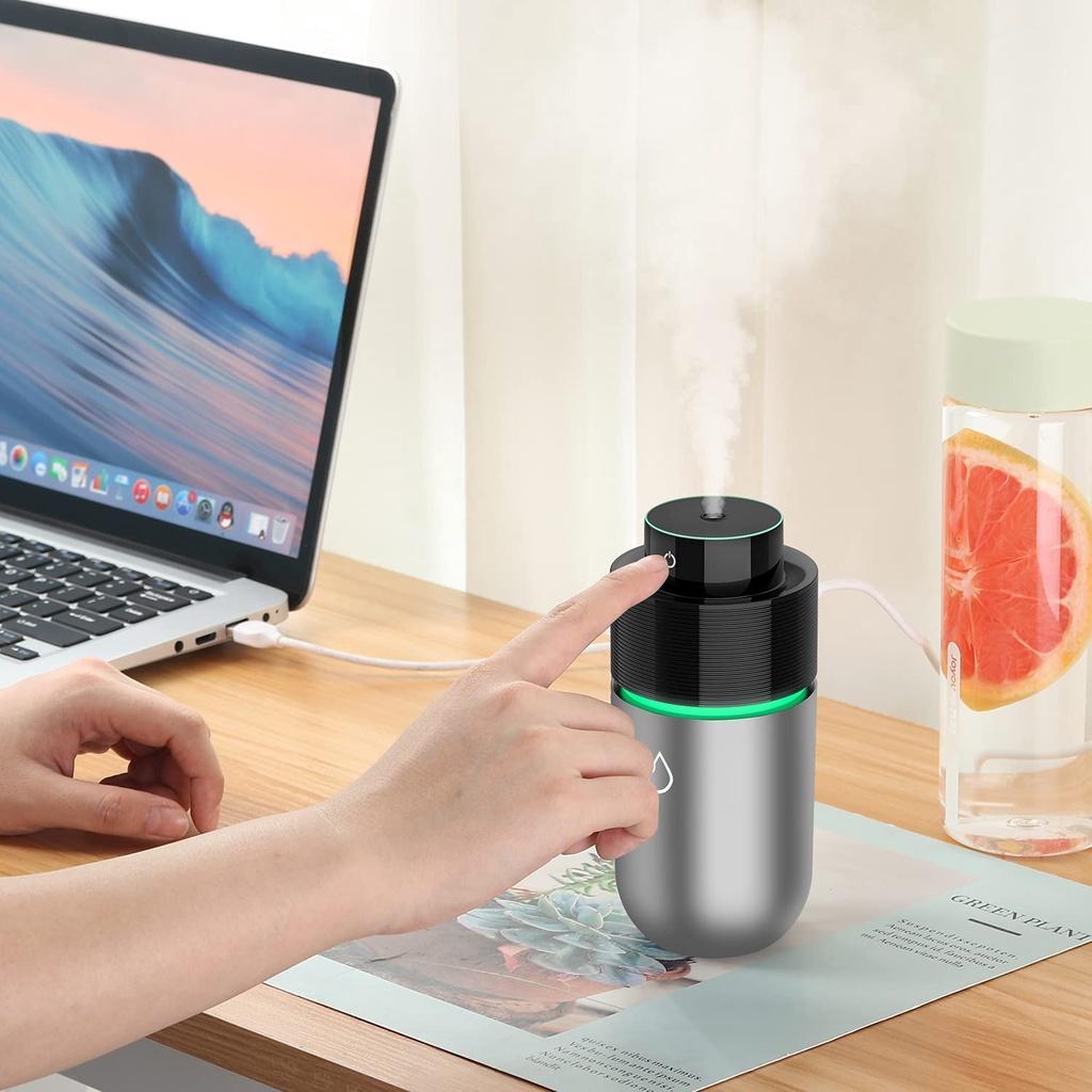 Máy tạo độ ẩm ô tô, Máy khuếch tán tinh dầu Humidifier USB 7 màu Đèn LED dung tích 200mL