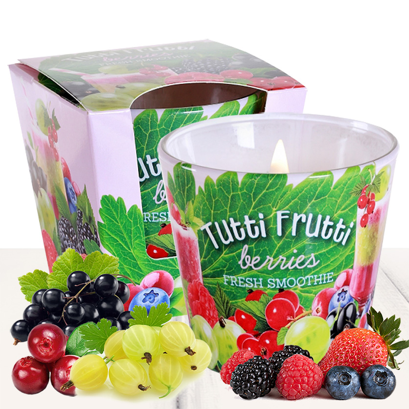 Ly nến thơm tinh dầu Bartek Tutti Frutti 115g QT1667 - trái cây rừng (giao mẫu ngẫu  nhiên)