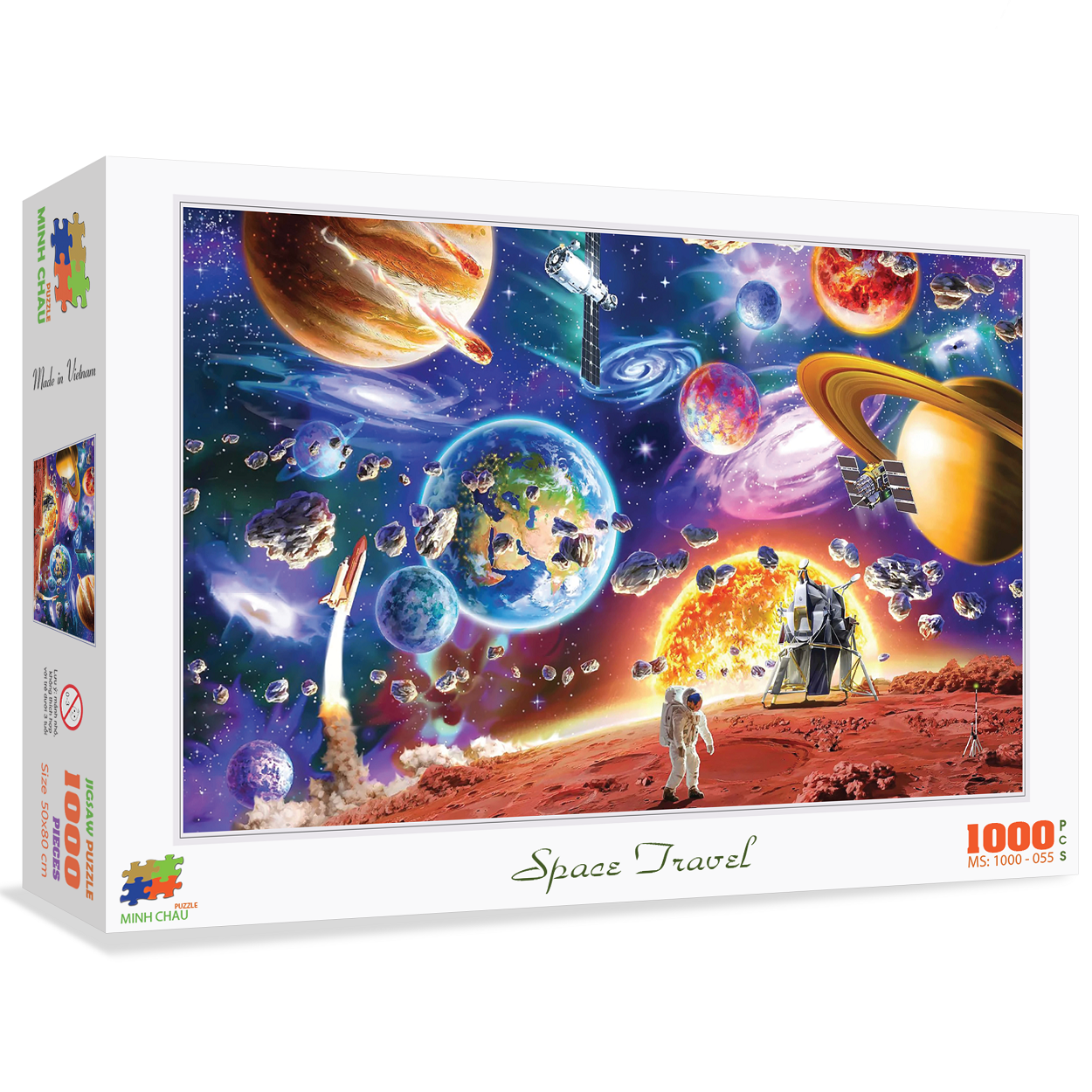 Bộ Tranh Xếp Hình Minh Châu 1000 Mảnh – Space Travel (Kích Thước 50x80cm)