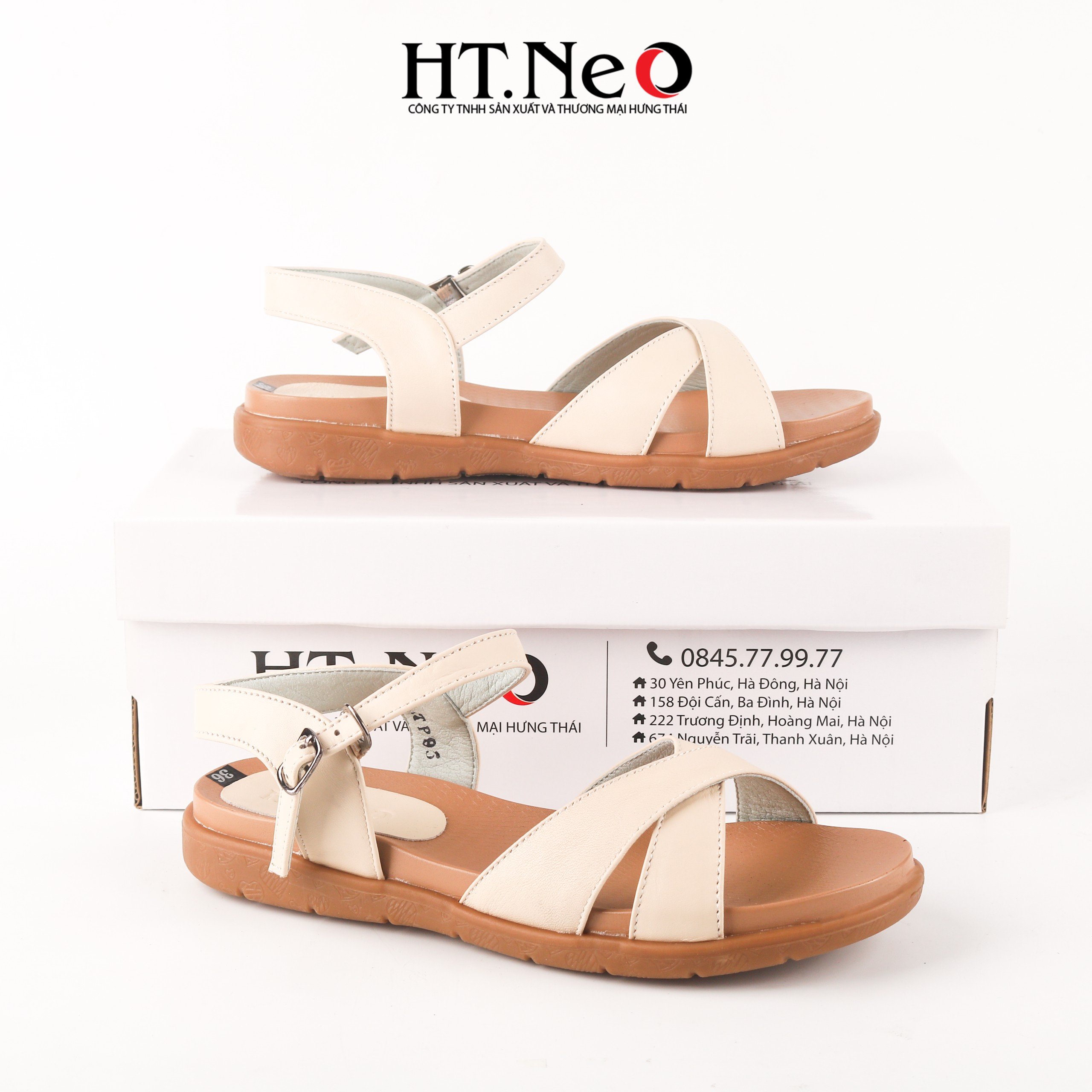 Sandal nữ đế bệt, quai da, kiểu dáng đơn giản, trẻ trung, dễ đi và thoải mái, phù hợp đi hàng ngày SDN244