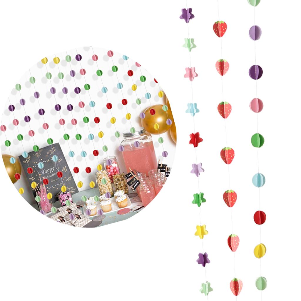 3D Paper Flower Bunting Banner Garland Festival Birthday Party DIY Accessory