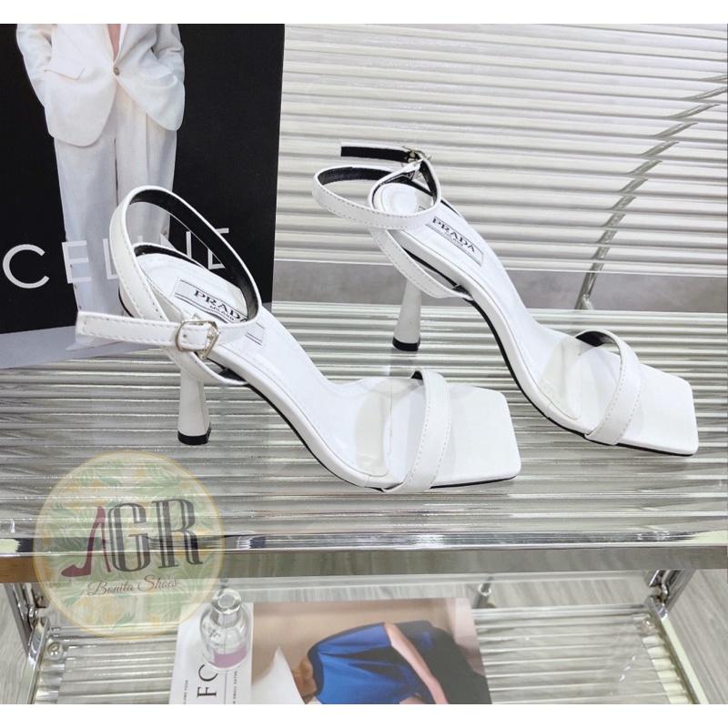 Sandal gót quai bản lót P gót nhọn 8 cm