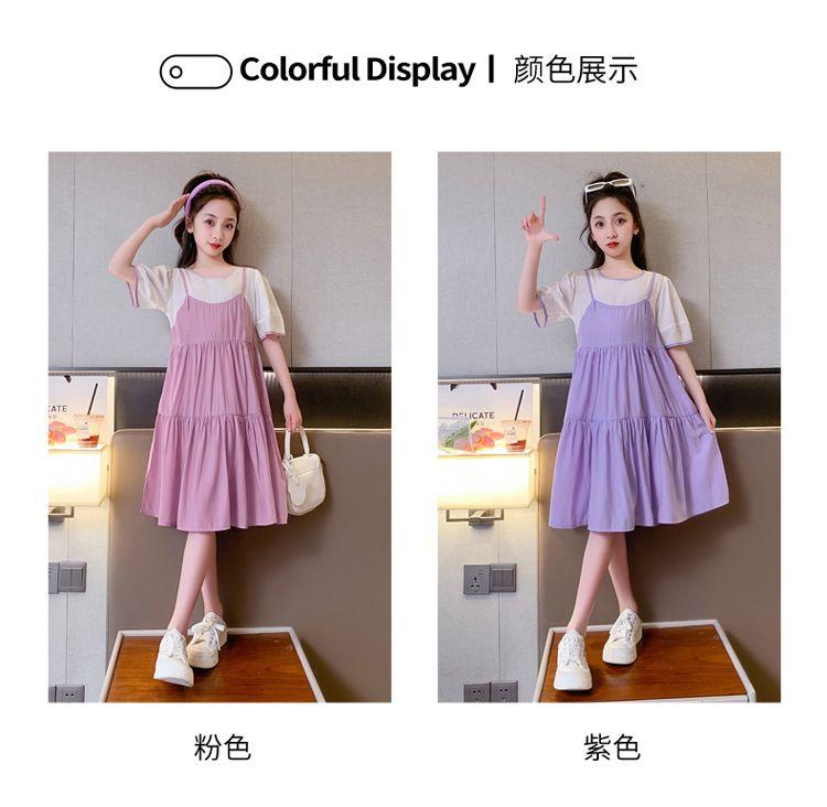 DIYIWEI Cô gái ăn mặc mùa hè 2023 phong cách phương Tây lớn bé lưới váy trẻ em mỏng giả hai váy công chúa