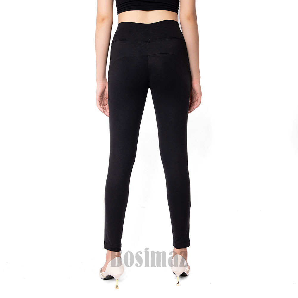 Quần Legging Nâng Mông Bosimaz MS521 dài túi trước màu đen, thun co giãn 4 chiều, vải đẹp dày, thoáng mát không xù lông