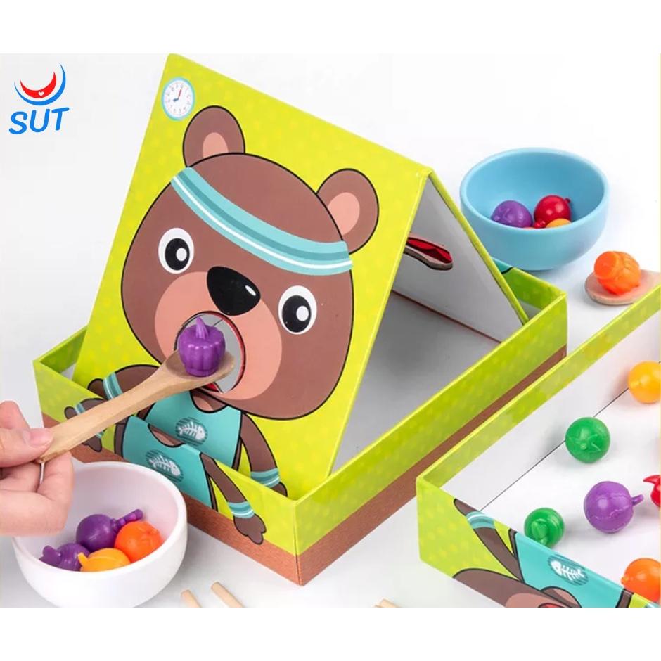 Đồ Chơi Luyện Gắp Đũa Và Thìa Theo Phương Pháp Montessori Cho Bé - Đồ Chơi Gỗ