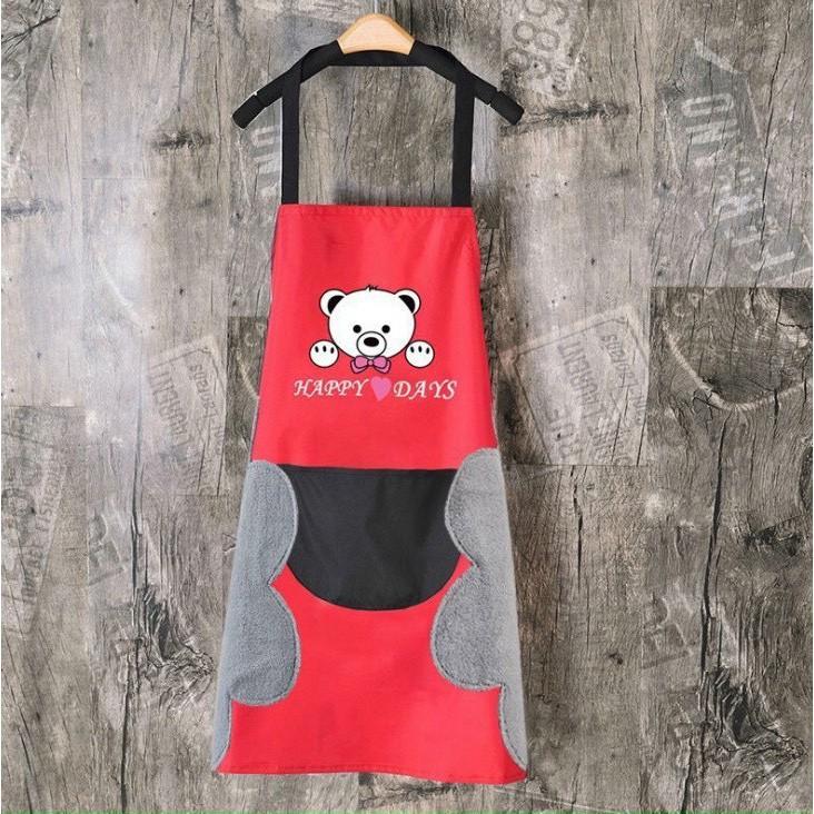 Tạp Dề Gấu Kèm Khăn Lau