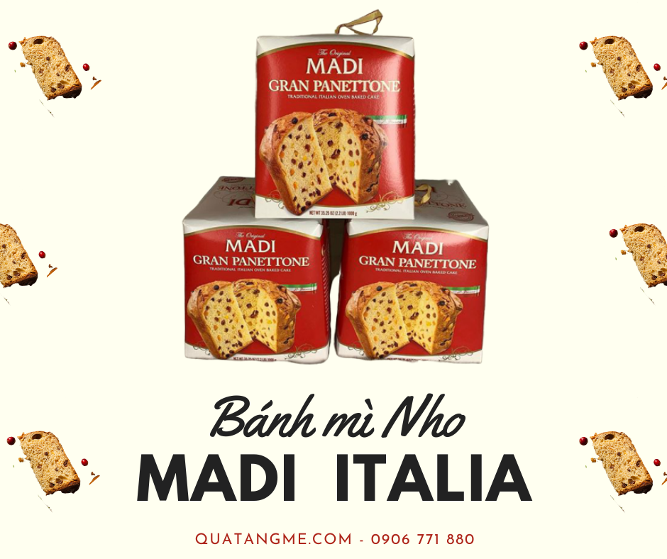 Bánh mì Ý Gan Panettone Madi Italian Cake (1000g) [Bánh kẹo Tết