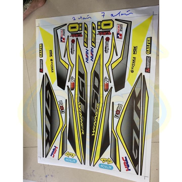 Tem rời xe winner v1 gtr vàng đen nhám