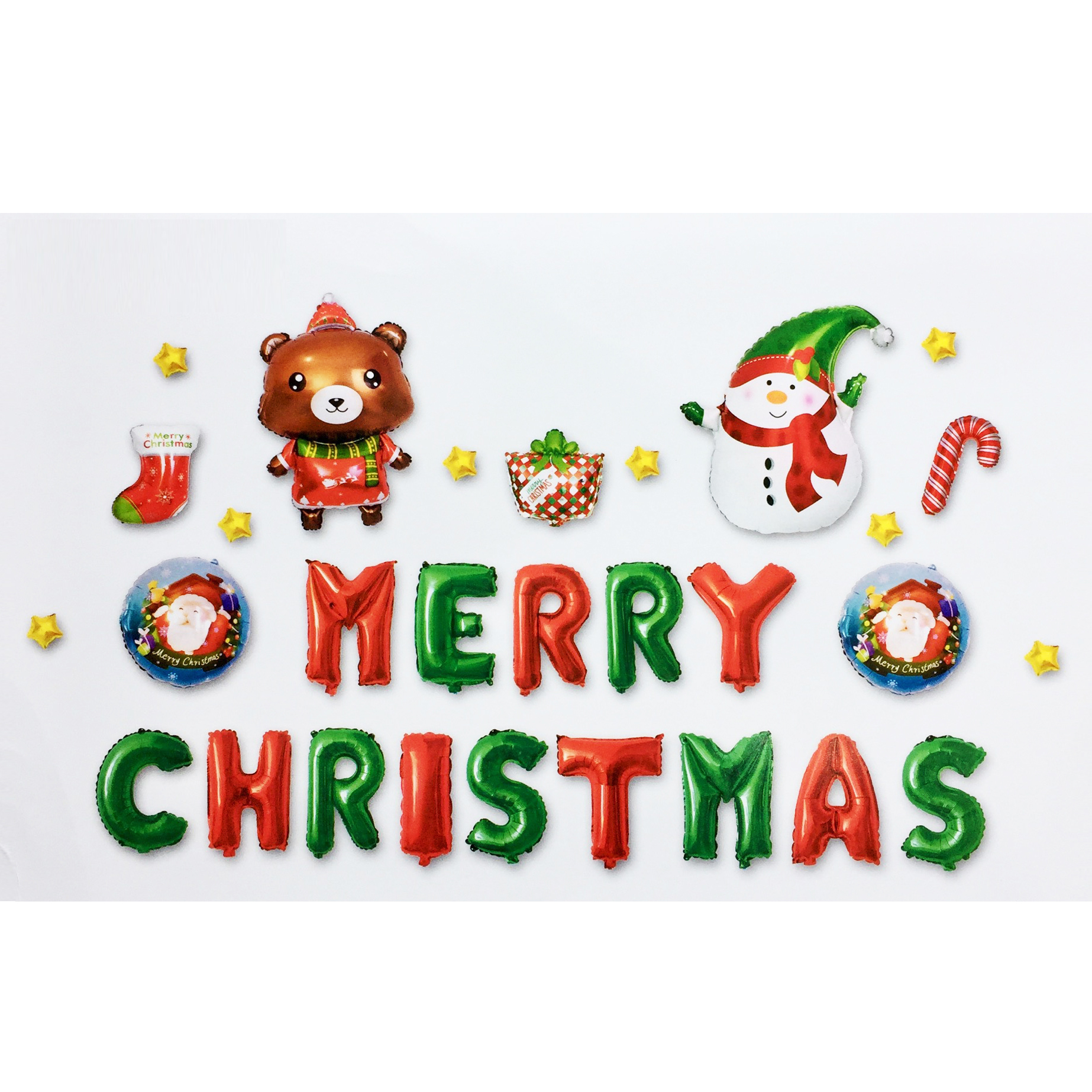 Set bóng MERRY CHRISTMAS trang trí noel giáng sinh năm mới J09