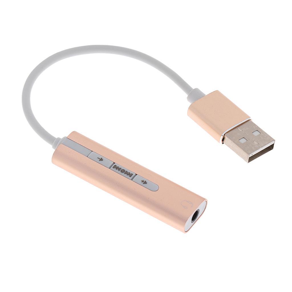 USB to 3.5mm Mic Headphone Stereo Headset Audio Adapter Sound Card