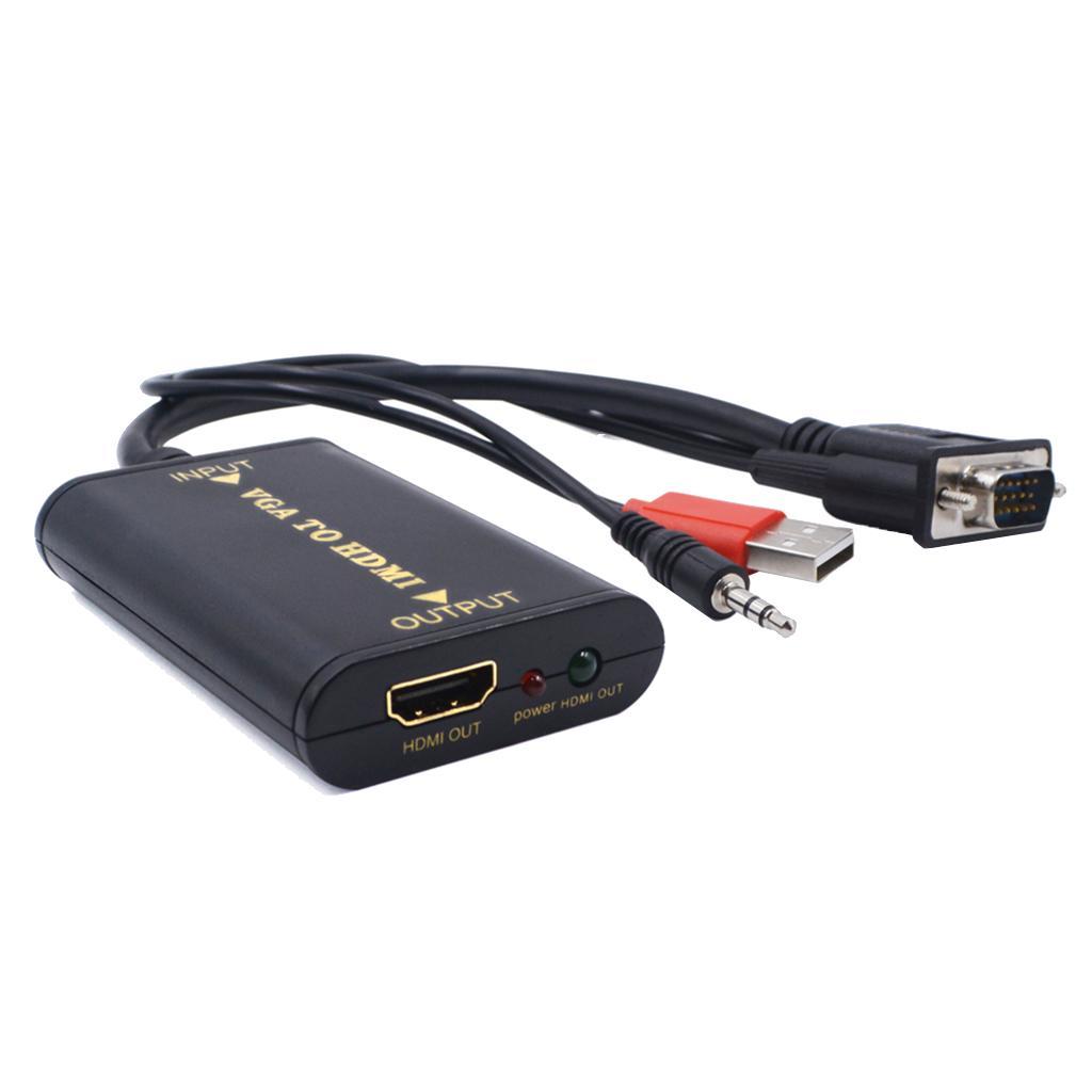 VGA To Converter Video Audio AV Cable 3.5mm Cable for HDTV Laptop