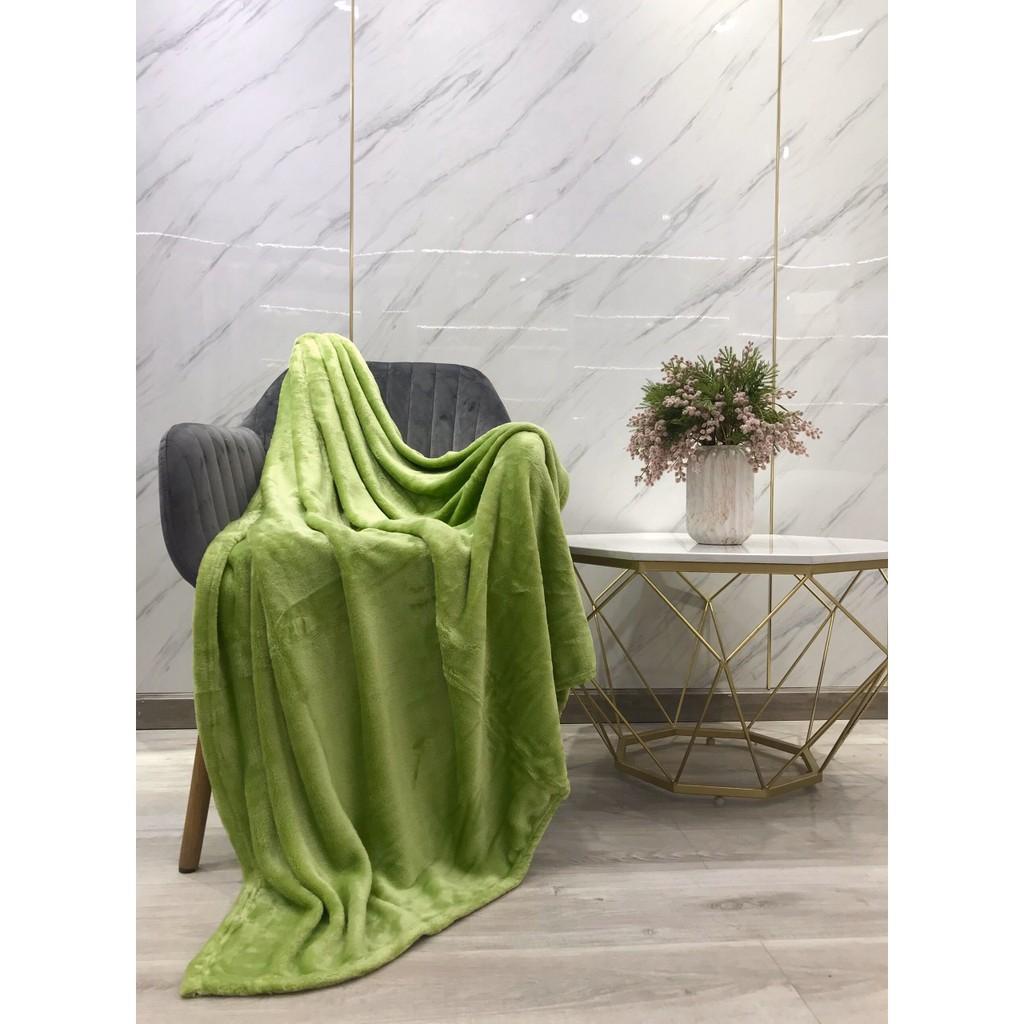 Mền tuyết NIN House - Greenery (2 size) 1m3x2m, 1m6x2m 100% Microfiber, chăn hè cao cấp mát lạnh, chăn lông tuyết nhung kiểu dáng Hàn Quốc