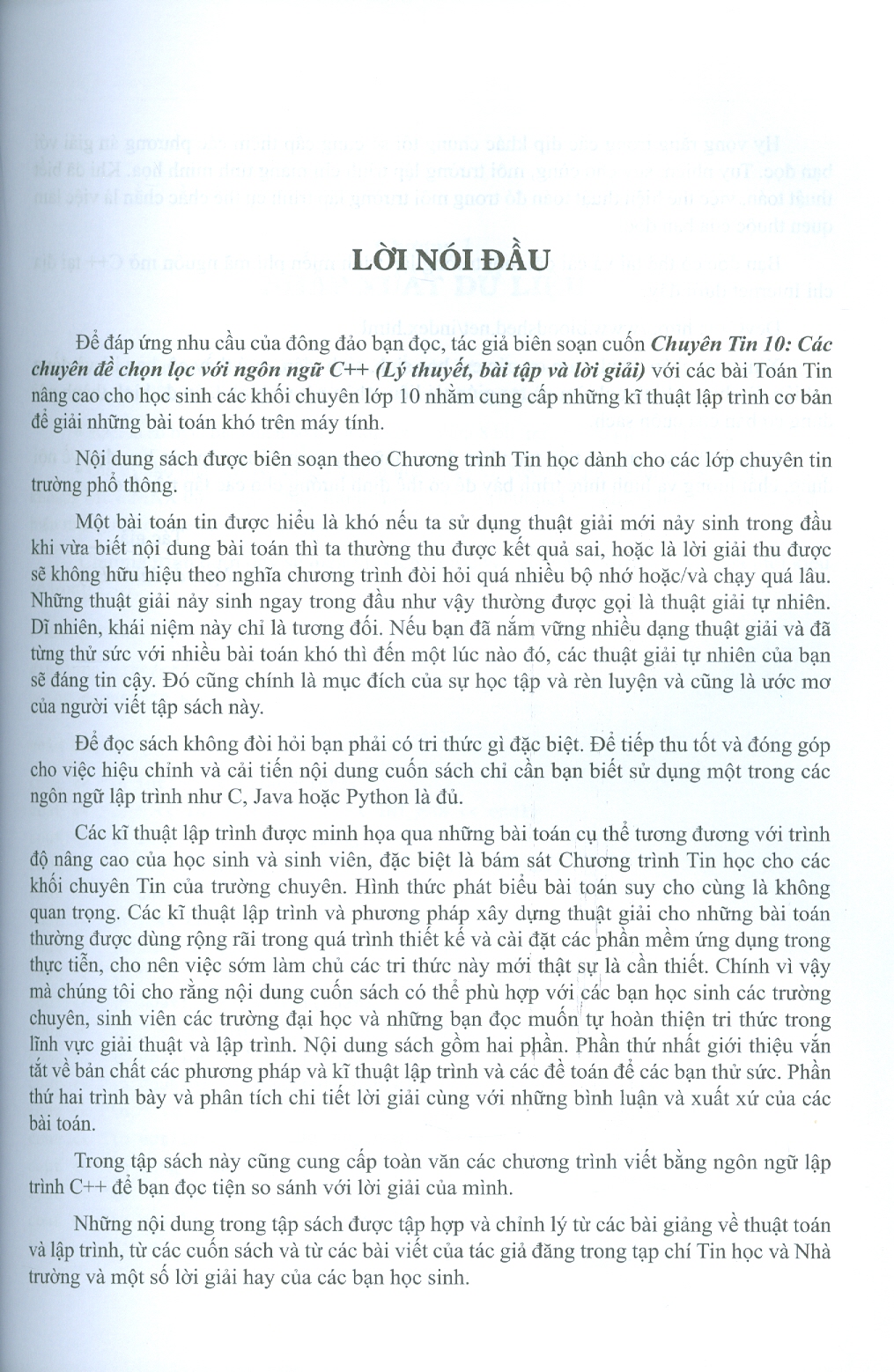 Chuyên tin 10 - Các chuyên đề chọn lọc với ngôn ngữ C++, lý thuyết, bài tập và lời giải