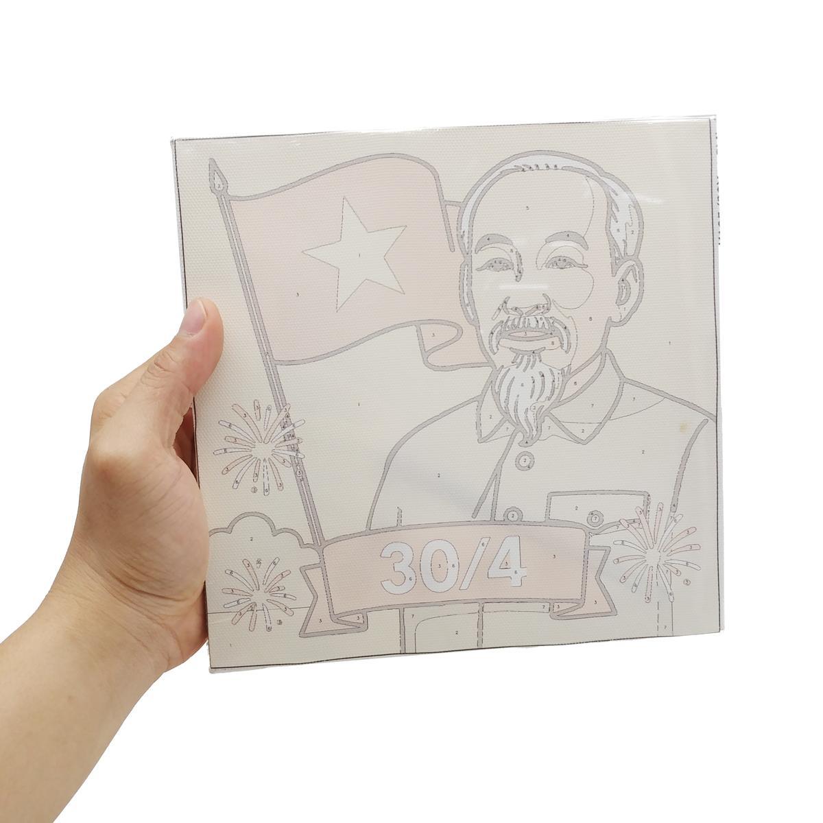 Tranh Tô Màu Số Hóa - Bác Hồ Ngày 30/4 - 20 x 20 cm - Dali K195