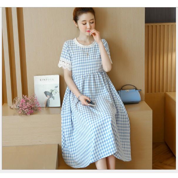 ĐẦM BẦU VÁY BẦU CÔNG SỞ CA RÔ XANH BIỂN