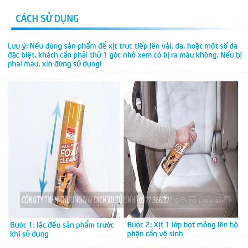 Chai xịt bọt vệ sinh nội thất ô tô dành cho Foam Cleaner