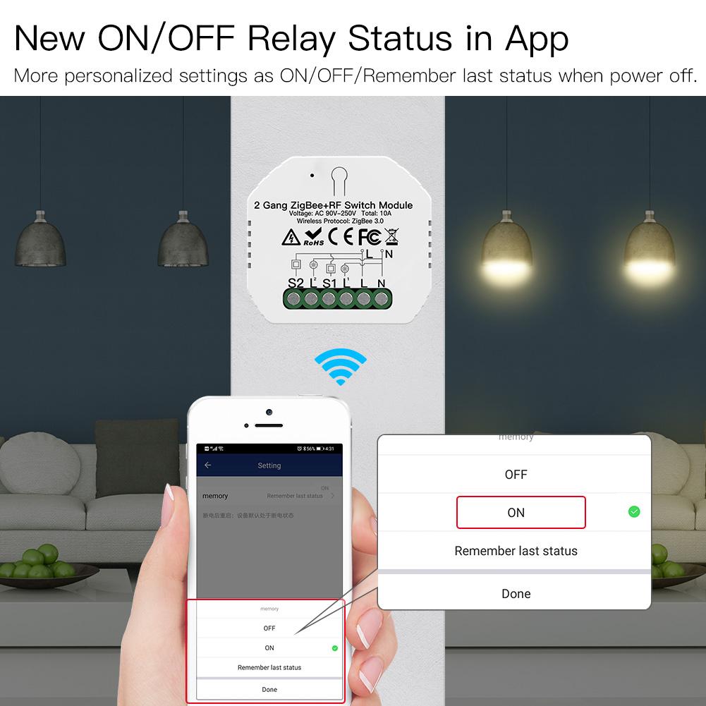 Công tắc mô đun Wf 2 cổng Thiết kế ẩn ZigBee 3.0