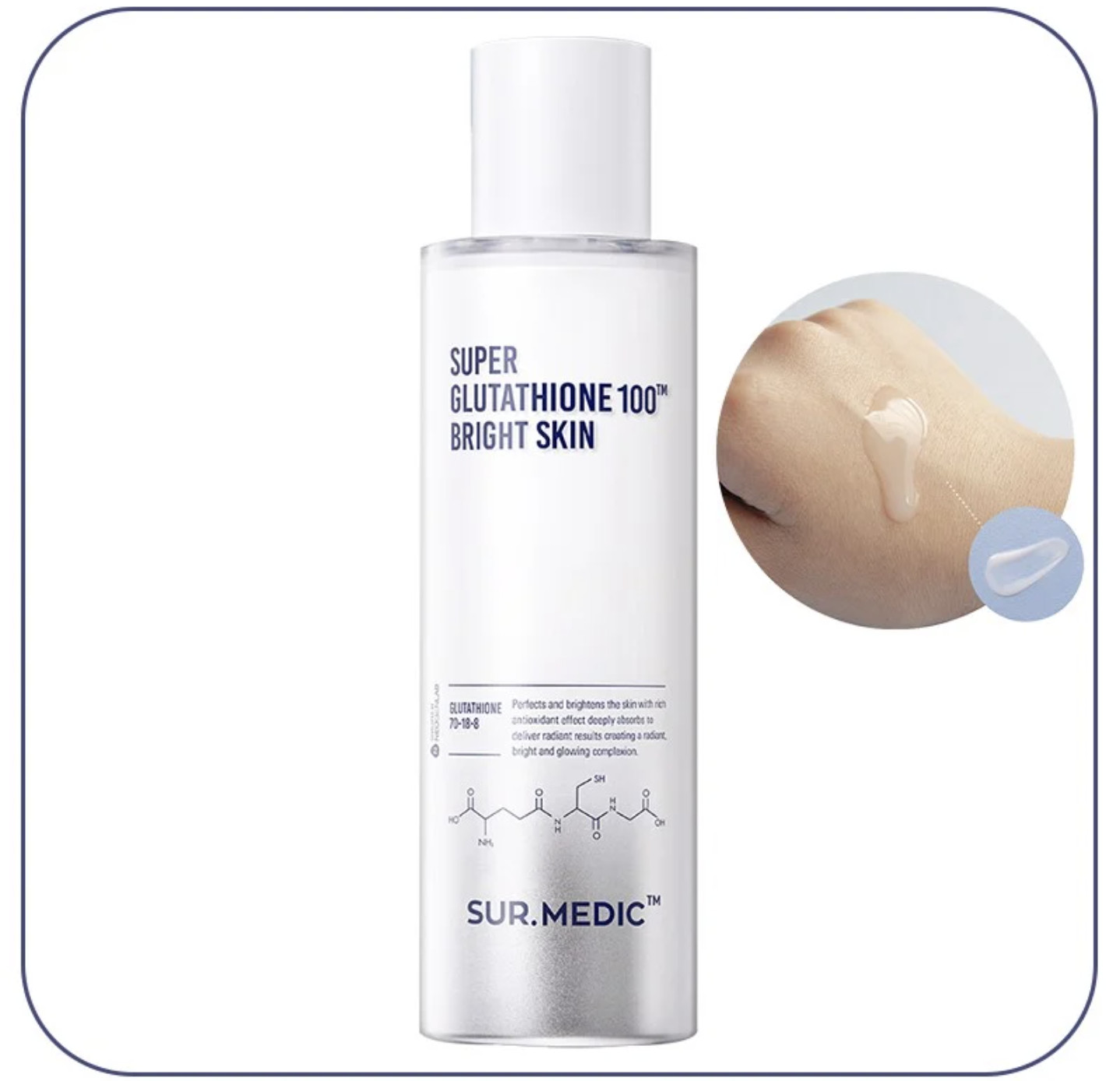 Nước Hoa Hồng Dưỡng Trắng Da Sur.Medic+ Super Glutathione 100 Bright Skin 145ml  + Tặng kèm 1 băng đô tai mèo màu ngẫu nhiên