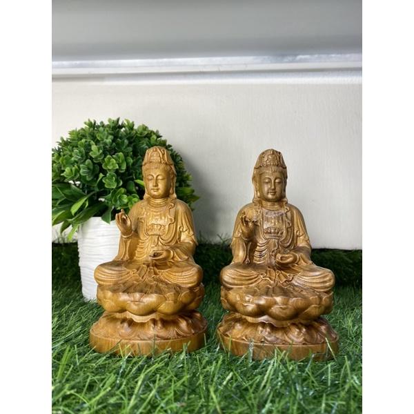 Tượng phật Bà Quan Âm - gỗ bách xanh, có mùi thơm để ô tô, bàn làm việc